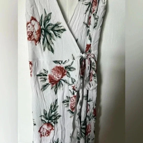 MIAMI : long floral dress maxi white green pink - Picture 2 of 10